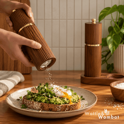Fluted Salt & Pepper Mill Set | Non-Toxic Grinders