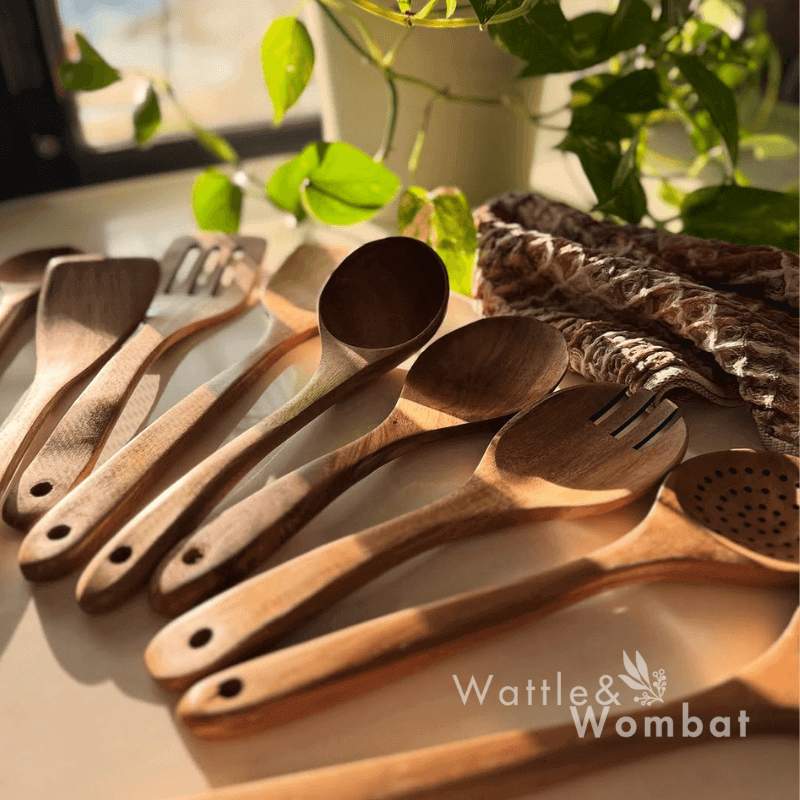 The TeakWood 9™ | Premium Non-Toxic Utensil Set