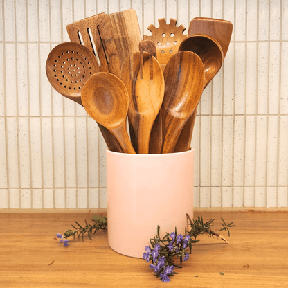 The TeakWood 9™ | Premium Non-Toxic Utensil Set
