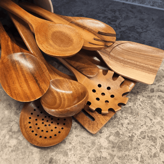 The TeakWood 9™ | Premium Non-Toxic Utensil Set